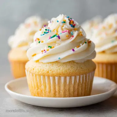 Moist Vanilla Cupcakes in 33 Minutes for 12 Servings Recipe Card