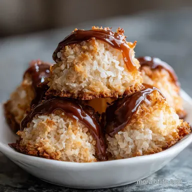 No Bake Salted Caramel Coconut Macaroons for 20 Servings Recipe Card