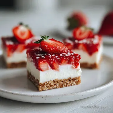 No Bake Strawberry Cheesecake Bars in 30 Minutes Recipe Card