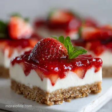 No Bake Strawberry Cheesecake Bars in 30 Minutes