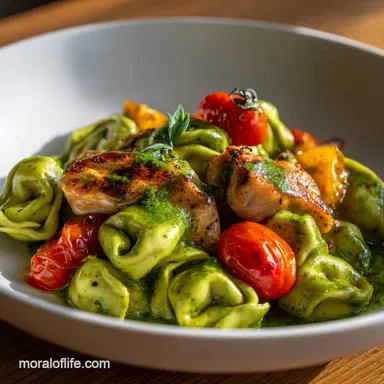 Pesto Chicken Tortellini for 4 Servings Recipe Card
