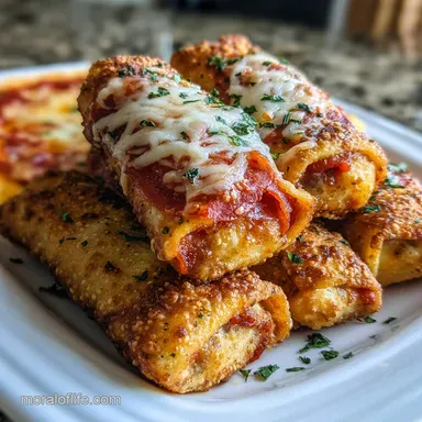 Pizza Egg Rolls: Crispy Baked for 30 Minutes Recipe Card