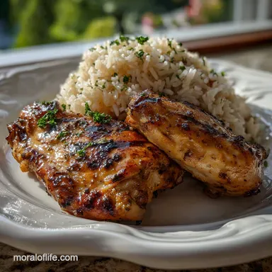 Rice Grilled Chicken: High Heat Protein Recipe Card