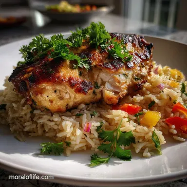 Rice Grilled Chicken: High Heat Protein