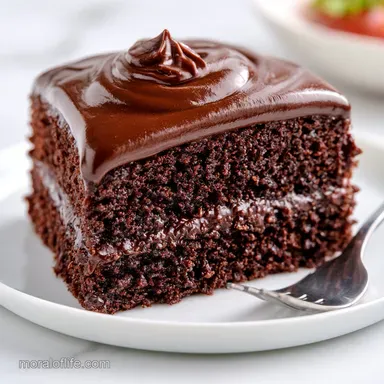 Rich Moist Chocolate Cake for 12 Servings Recipe Card