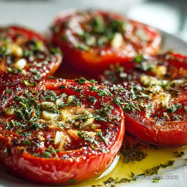 Roma Tomato Recipe with Garlic and Herbs: Slow Roasted for Sauce Recipe Card