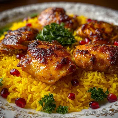 Iranian Food Recipe with Saffron Chicken Oven-Only Recipe Card