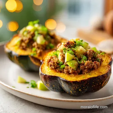 Sausage Stuffed Acorn Squash for 4 Servings