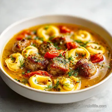 Sausage Tortellini Soup in 35 Minutes Recipe Card