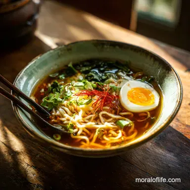 Shoyu Ramen Noodles Recipe for 4 Servings Recipe Card