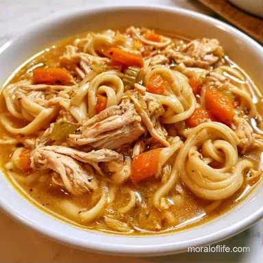 Slow Cooker Chicken Noodle Soup for 8 Recipe Card