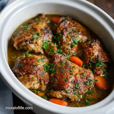 Pioneer Woman Slow Cooker Chicken Thighs for 6 Servings Recipe Card