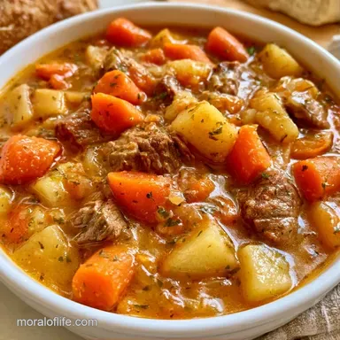 Slow Cooker Hamburger Soup with Potatoes Recipe Card