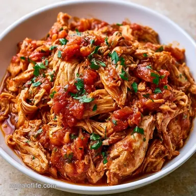 Slow Cooker Salsa Chicken with Thighs Recipe Card