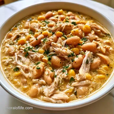 Slow Cooker White Chicken Chili for 8 Recipe Card