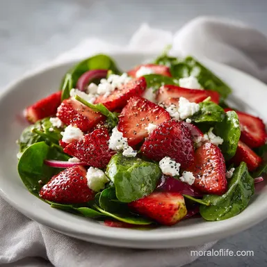 Strawberry Spinach Salad Recipe in 20 Minutes with Feta Recipe Card
