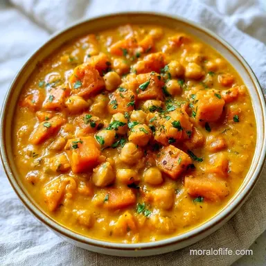 Sweet Potato Chickpea Stew for 4 Servings Recipe Card