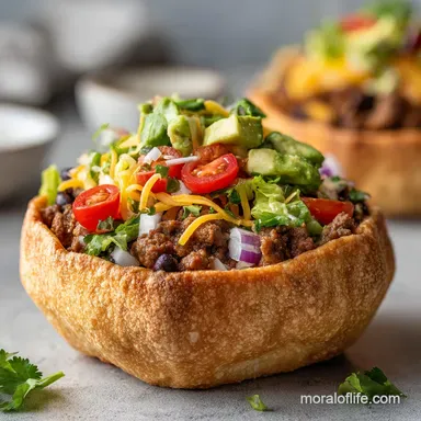 Taco Salad with Ground Beef for 4 Servings Recipe Card