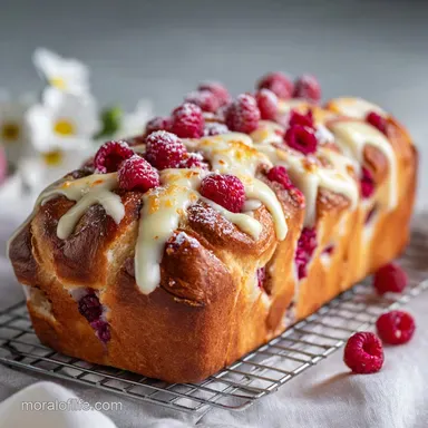 Valentines Brunch: Baked Berry White Chocolate Brioche Recipe Card