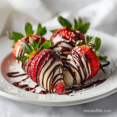 Valentines Strawberry Idea with Chocolate Drizzle: Make-Ahead