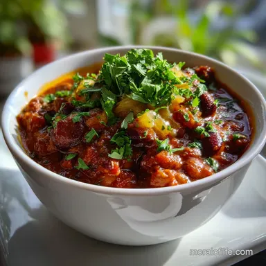 Vegan Chili Recipe: Velvety Fire-Roasted Base Recipe Card