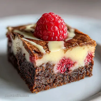 White Chocolate Raspberry Brownies (16 Servings) Recipe Card