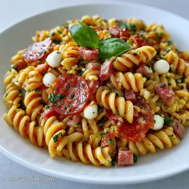 Zesty Italian Pasta Salad with Pepperoni Recipe Card