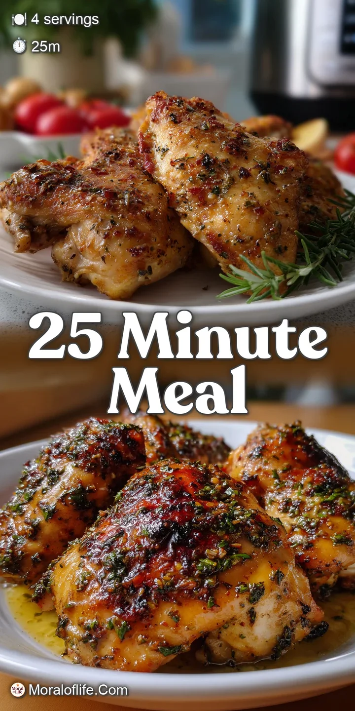 Close-up shot of a steaming dish with visible textures: juicy protein, glistening sauce, and tender vegetables, all ready ...