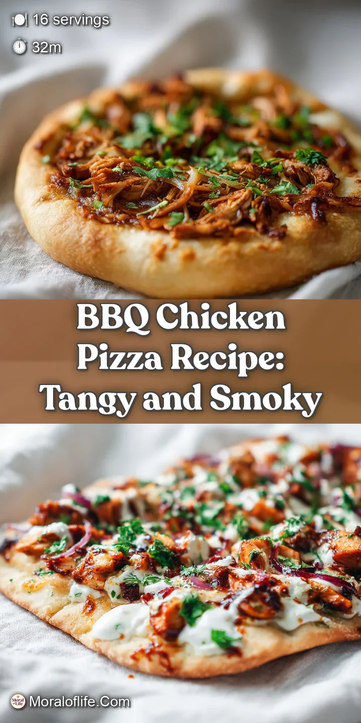 Close-up of bubbling mozzarella and juicy chicken on a BBQ pizza. Sweet smoky sauce contrasts with fresh herbs.