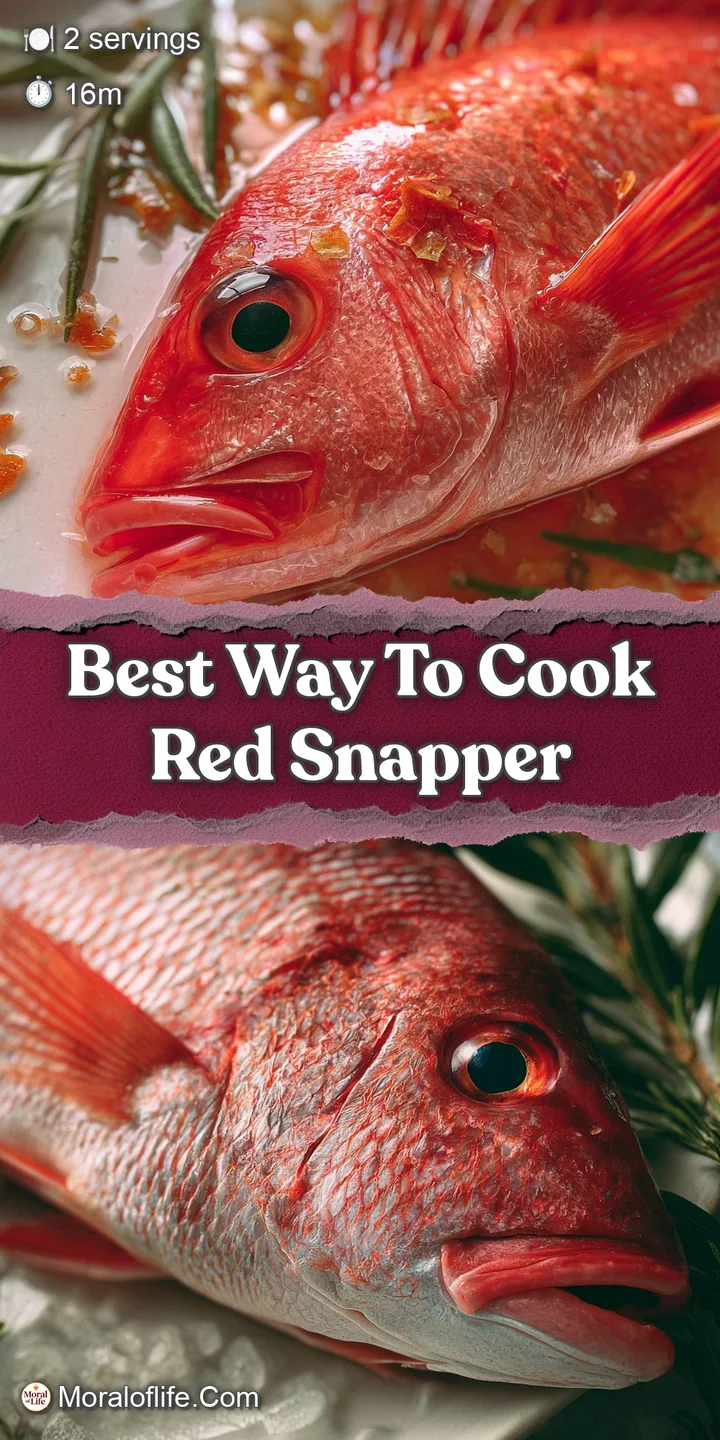 Close-up reveals the red snapper's expertly crisped skin and moist, white flesh. Glistening droplets of oil reflect the l...