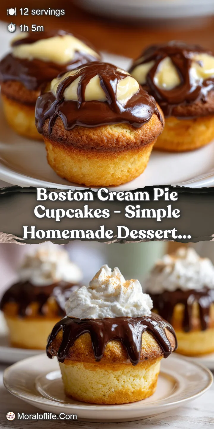 Close-up of a golden cupcake split open, revealing a luscious, pale yellow vanilla custard filling.