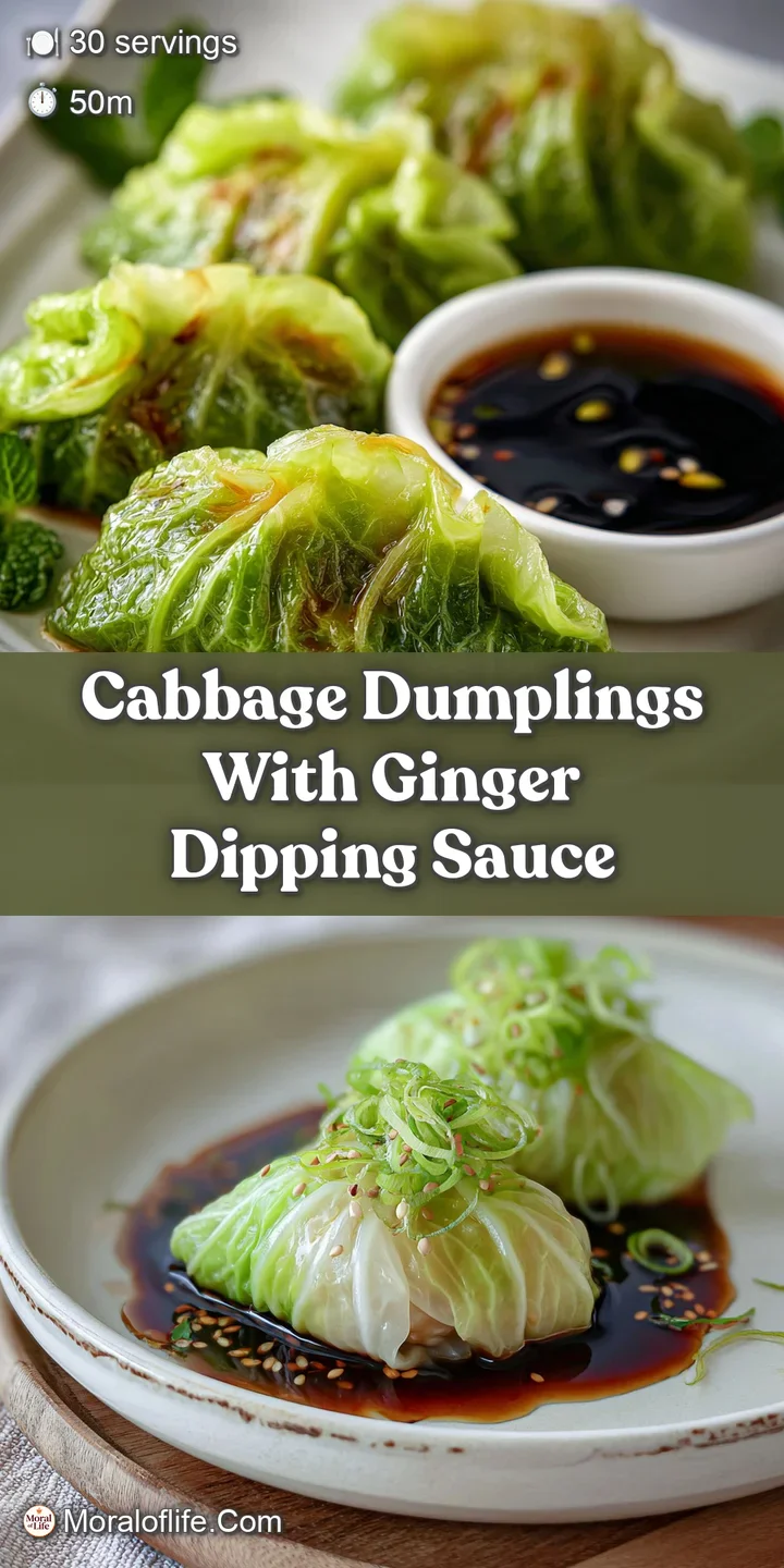 Up-close, the slightly translucent dumpling skin reveals the savory cabbage filling. Glistening ginger dipping sauce adds ...