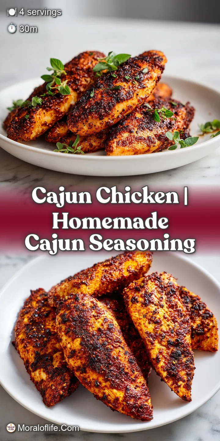 Macro shot of juicy chicken breast with charred spice rub and golden-brown sear marks on a dark metal pan.