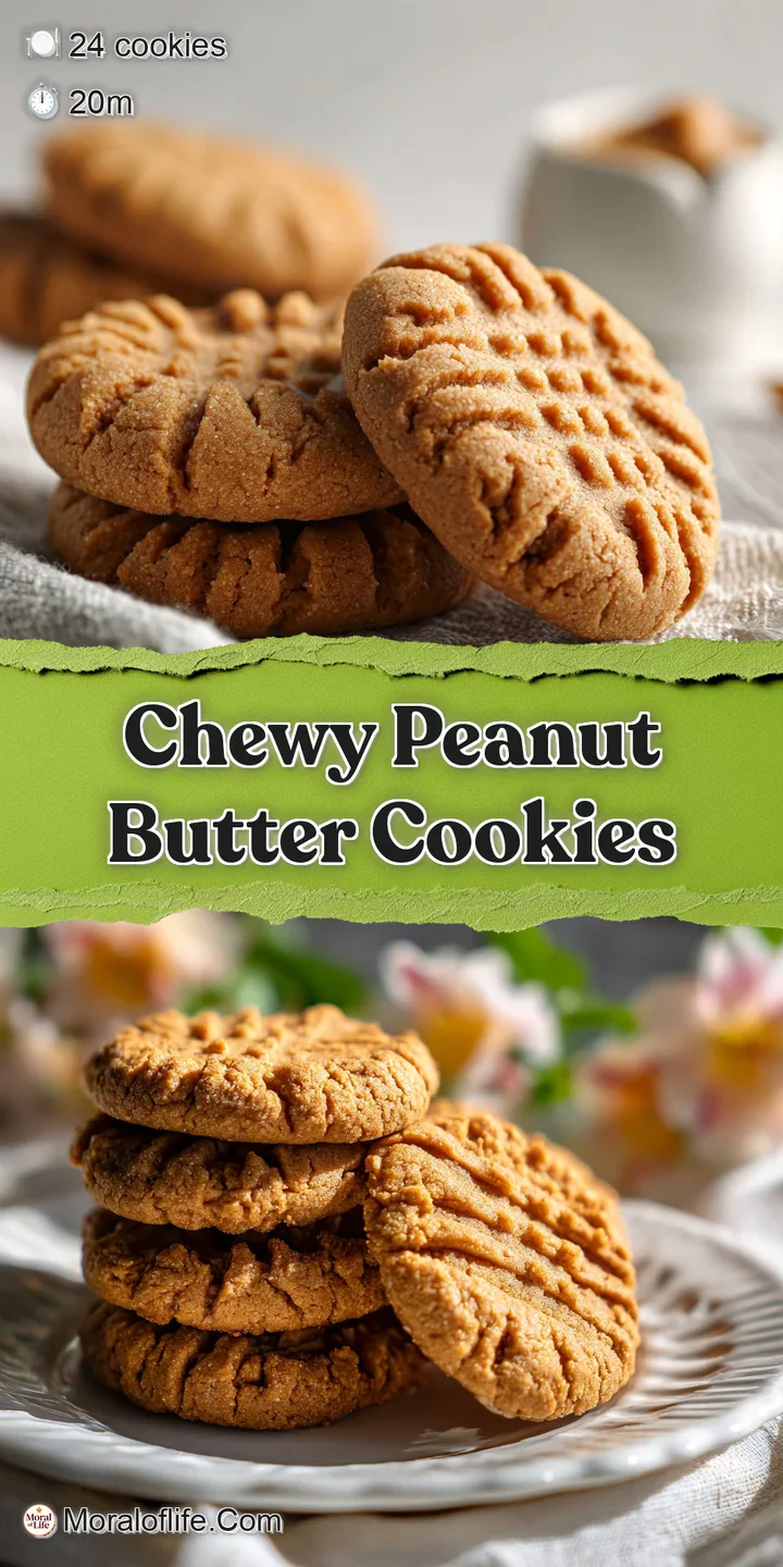 Close-up of a chewy peanut butter cookie showing its textured surface, slightly cracked with a glistening sheen, appealing...