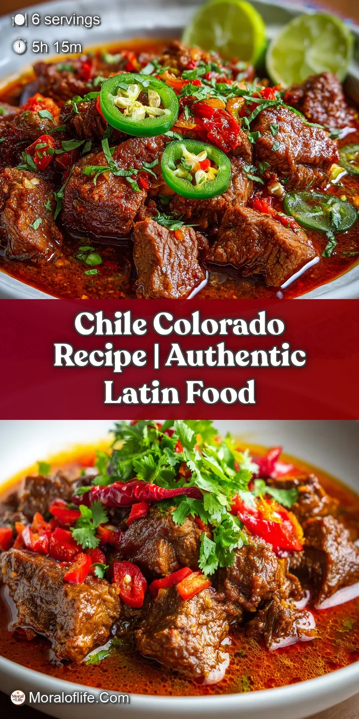 Up close, the Chile Colorado boasts a glossy, almost velvety texture, the surface shimmering with spicy, chile-infused oils.