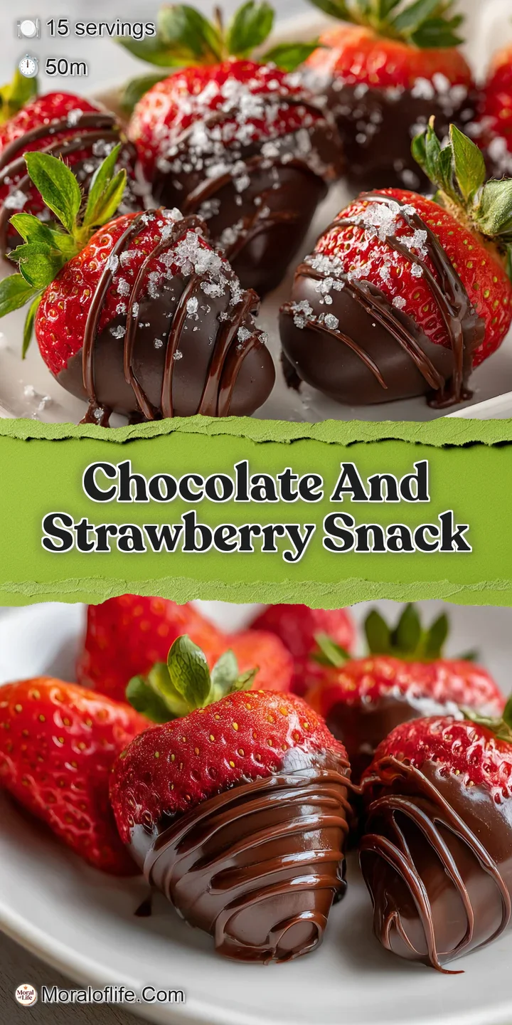 Close-up capturing the glistening, smooth chocolate coating and juicy red strawberry beneath, sprinkled with edible glitter.