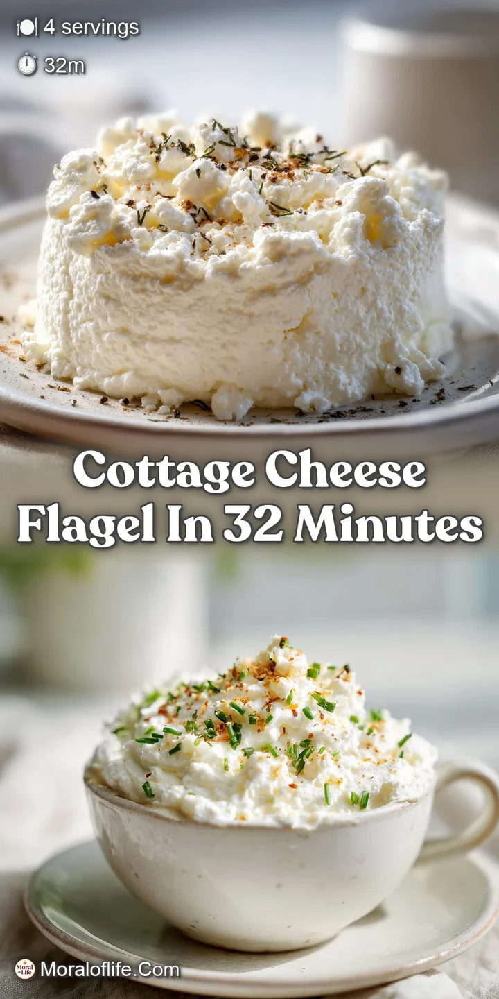 Close-up of a toasted flagel; creamy cottage cheese filling with bits of chives creating visual interest. Crispy, golden-b...