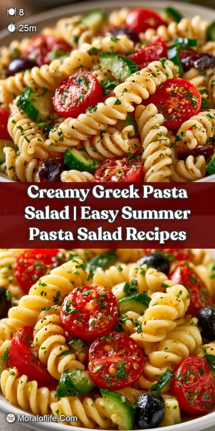 Close-up of spiral pasta coated in a smooth white dressing with juicy tomato halves and salty chunks of feta cheese.