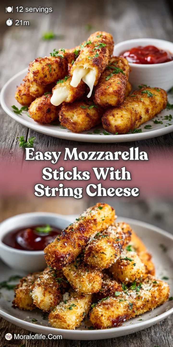 Close-up of a gooey mozzarella stick oozing melted cheese, a tantalizingly crispy golden crust, and flecks of herbs.