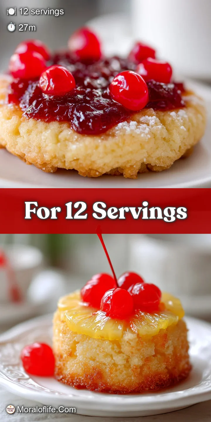 Close-up of a warm sugar cookie, revealing the juicy, textured pineapple and the candied sweetness of a vibrant red cherry.