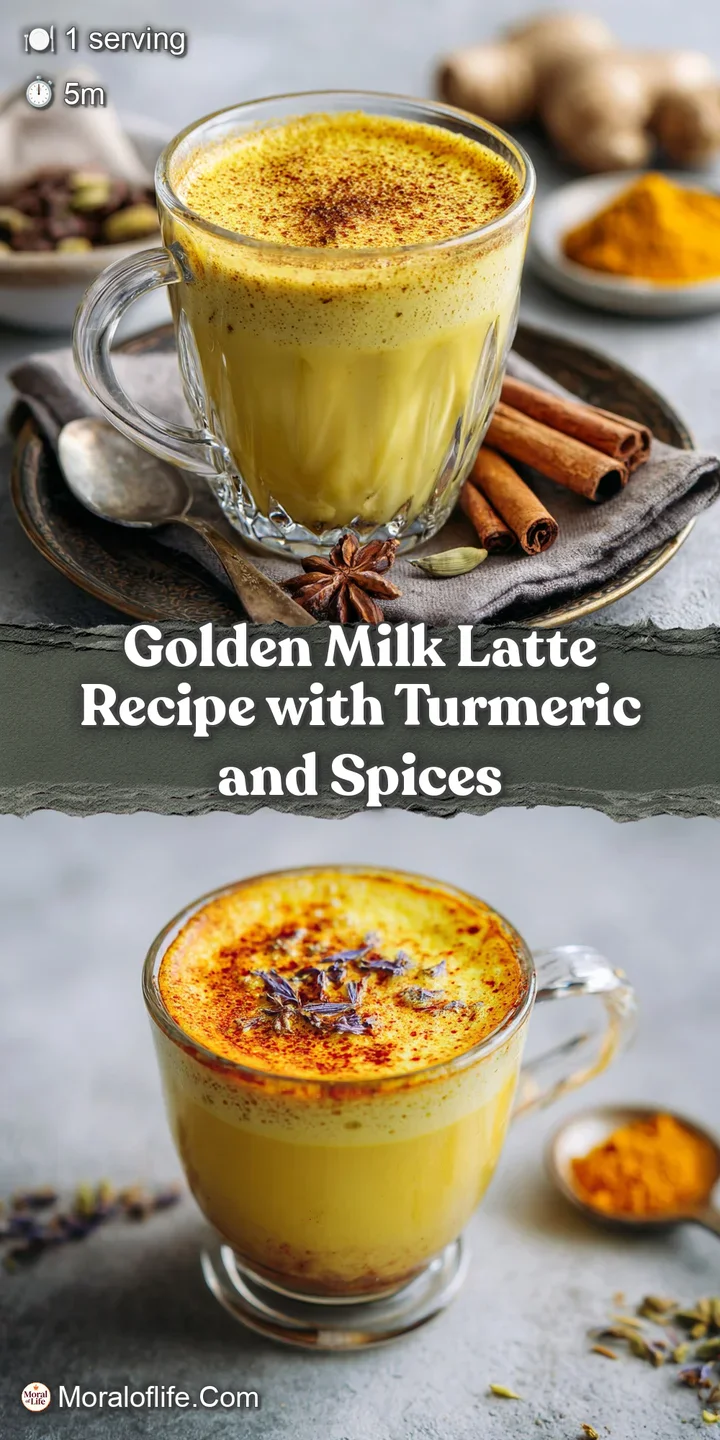 Close-up of vibrant turmeric latte with rich foam, showing delicate spice flecks.