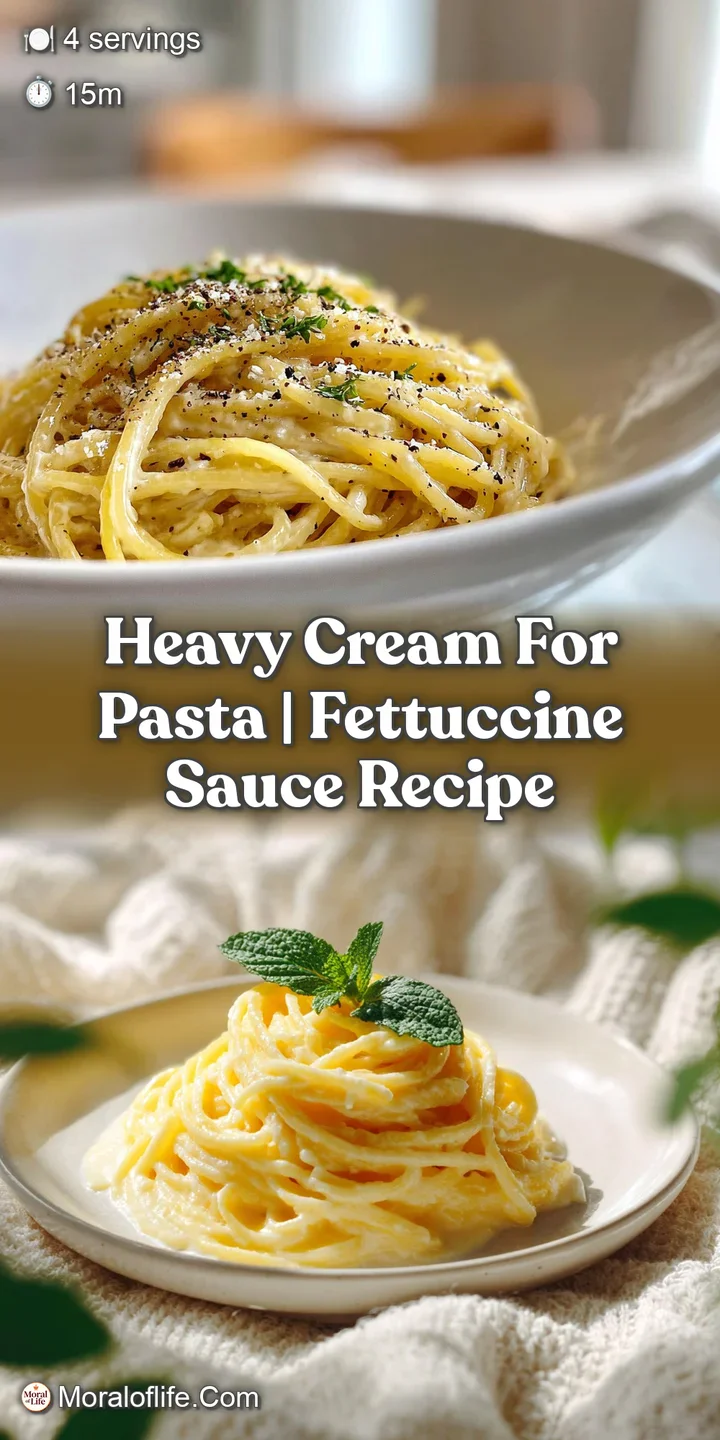 Close-up of creamy pasta: a luscious sauce clinging to each strand. Flecks of herbs and cheese add texture and visual inte...