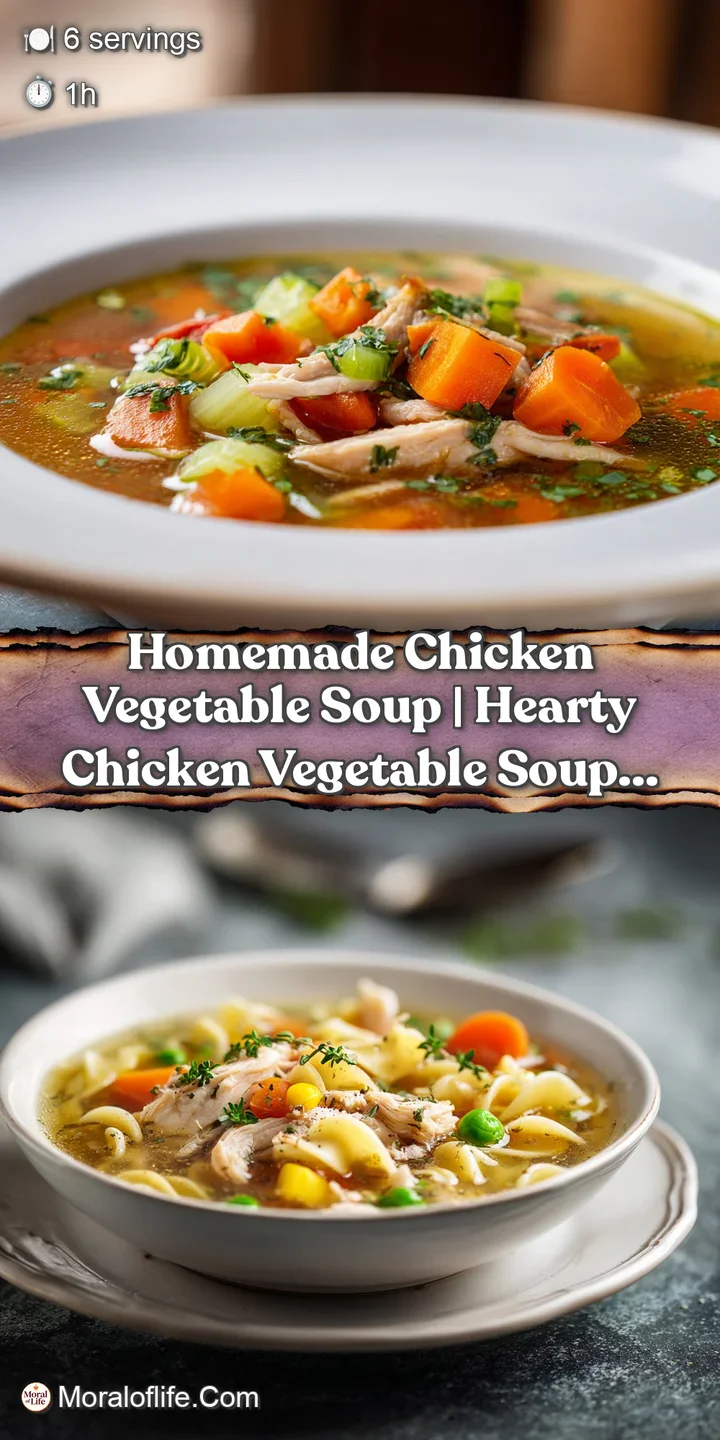 Close-up of a spoonful of tender shredded chicken and colorful vegetables in a rich, savory broth.