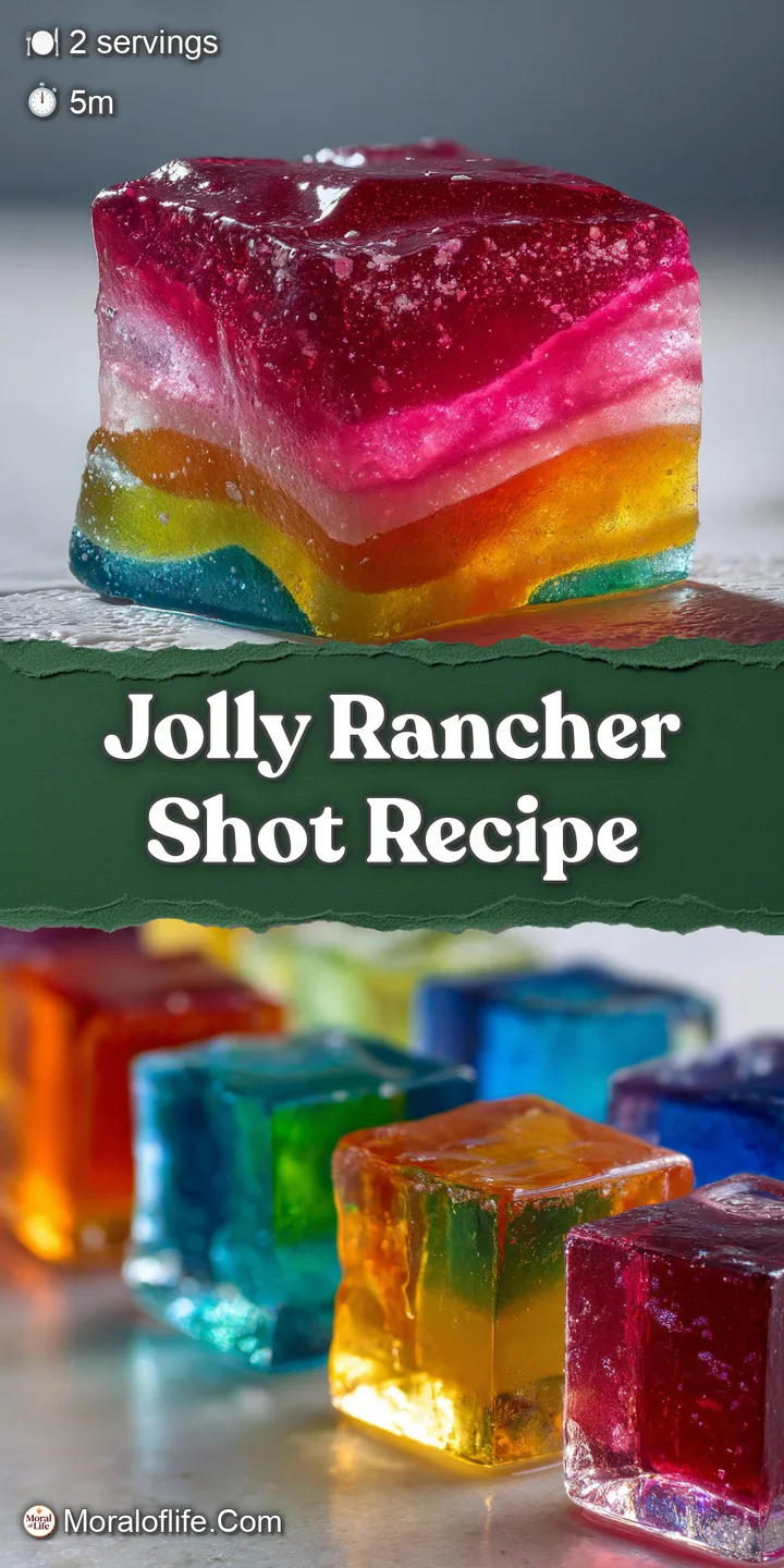 Close-up of a vivid green shot, light catching the shimmering surface, suggesting a sweet and slightly tart fruity taste e...