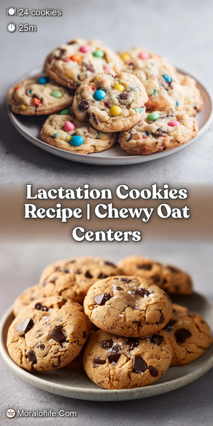 Close-up of a textured lactation cookie, showing its golden surface and the soft, slightly underbaked interior flecked wit...