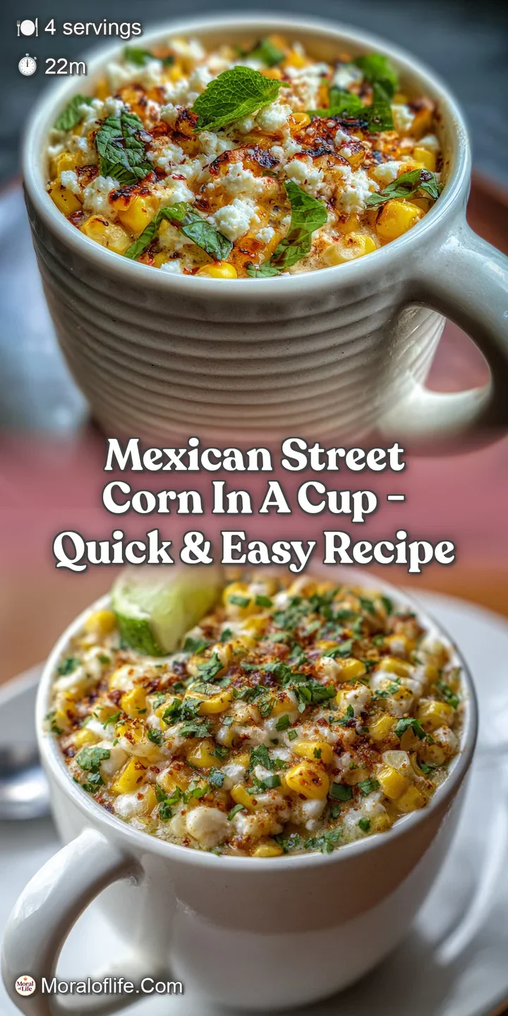 Close-up: Creamy, bright yellow Mexican street corn in a cup, sprinkled with chili powder and herbs, an irresistible snack.