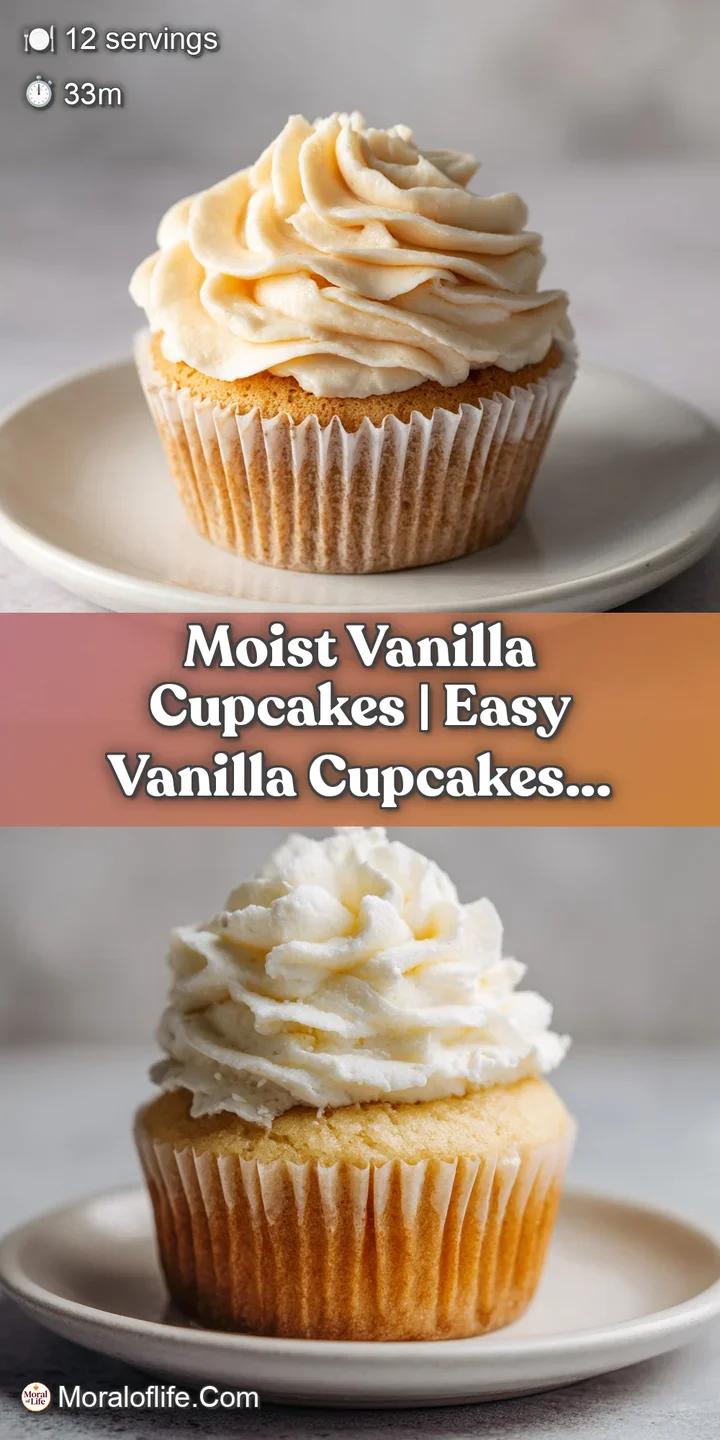 Close-up of a golden-baked vanilla cupcake, revealing a soft, tender crumb beneath a dollop of smooth, white frosting.