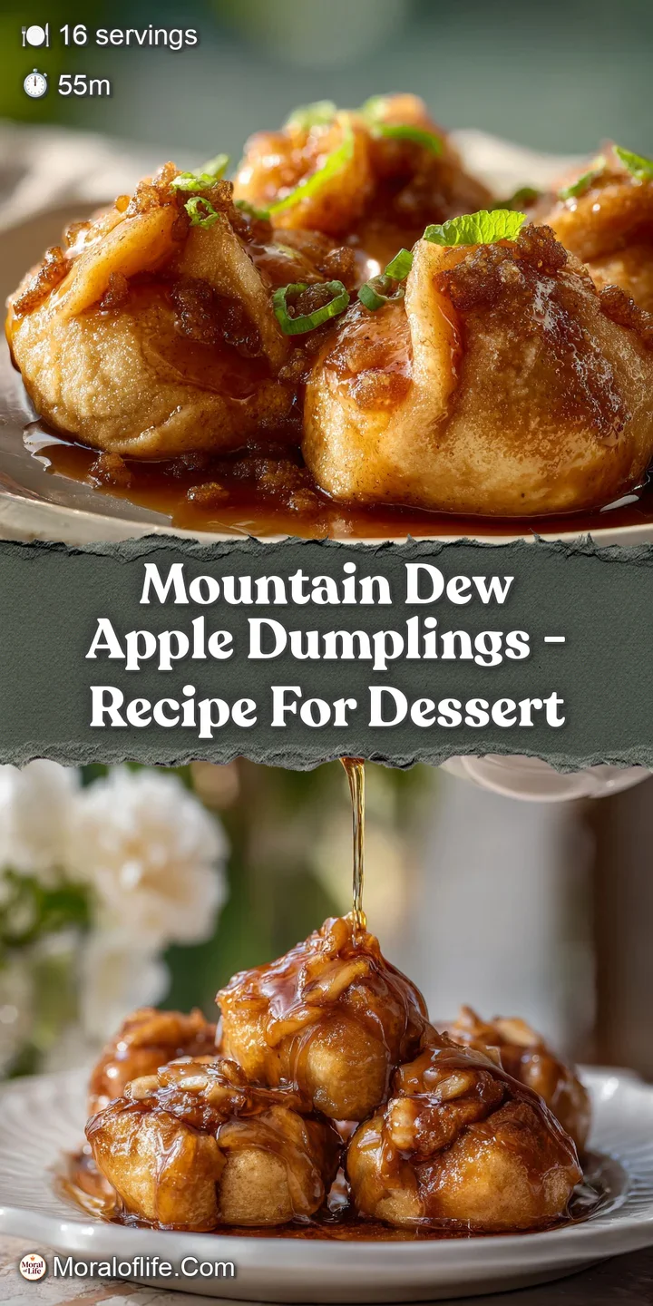 Close-up on a warm, glazed apple dumpling with flaky, crisp edges. Bubbling glaze with sugary crystals. The aroma practica...