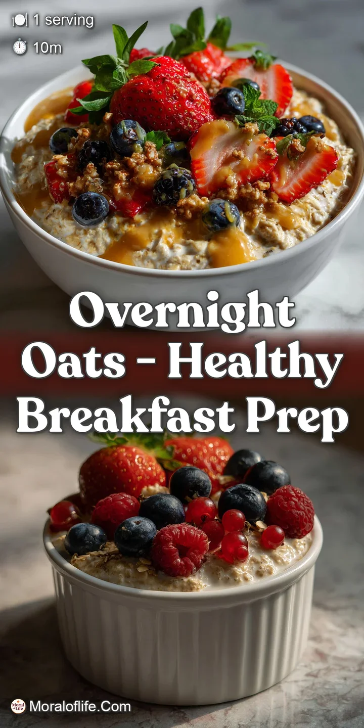 Close-up shot of creamy overnight oats with juicy blueberries and a sprinkle of chia seeds, perfect texture and color.