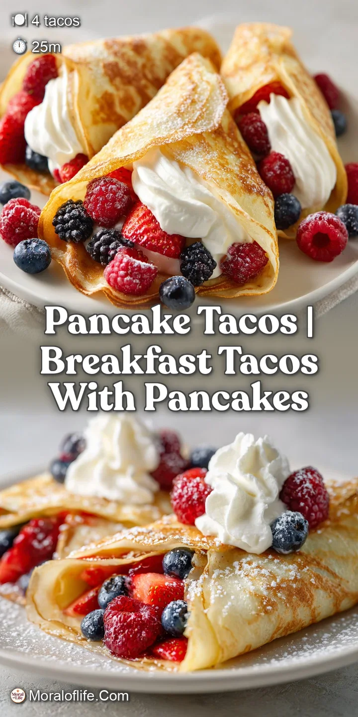 Close-up of a fluffy pancake fold with glistening drops of syrup and juicy blueberries tucked inside.